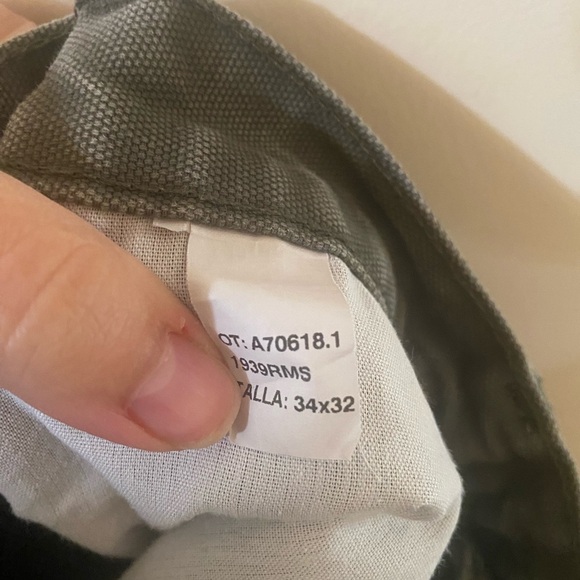 DICKIES Y2K VINTAGE OLIVE GREEN HEAVY DUTY CARGO CARPENTER WORK PANTS 34X32 - Picture 5 of 7